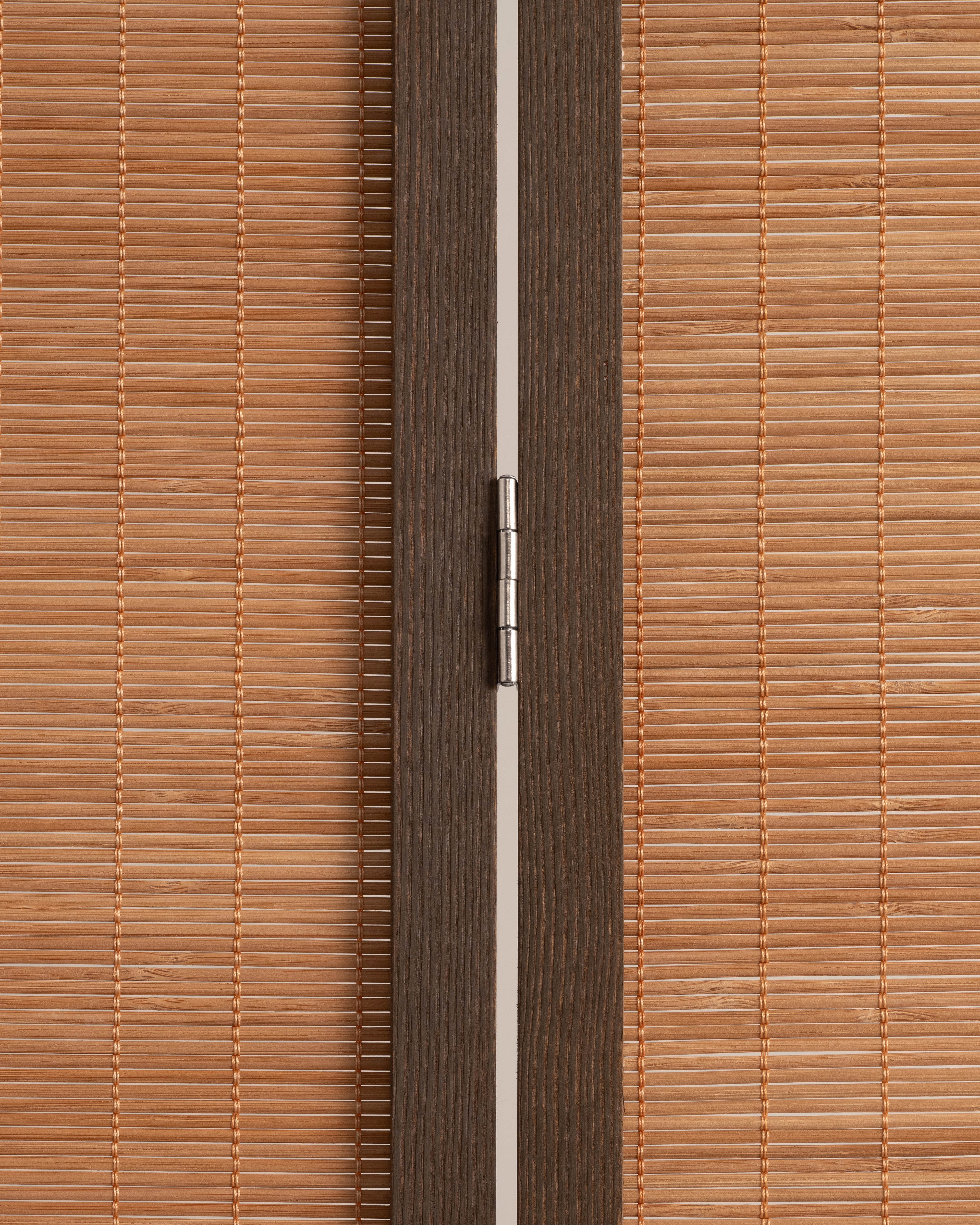 Bamboo Room Divider Folding Screen with Fence Bottom
