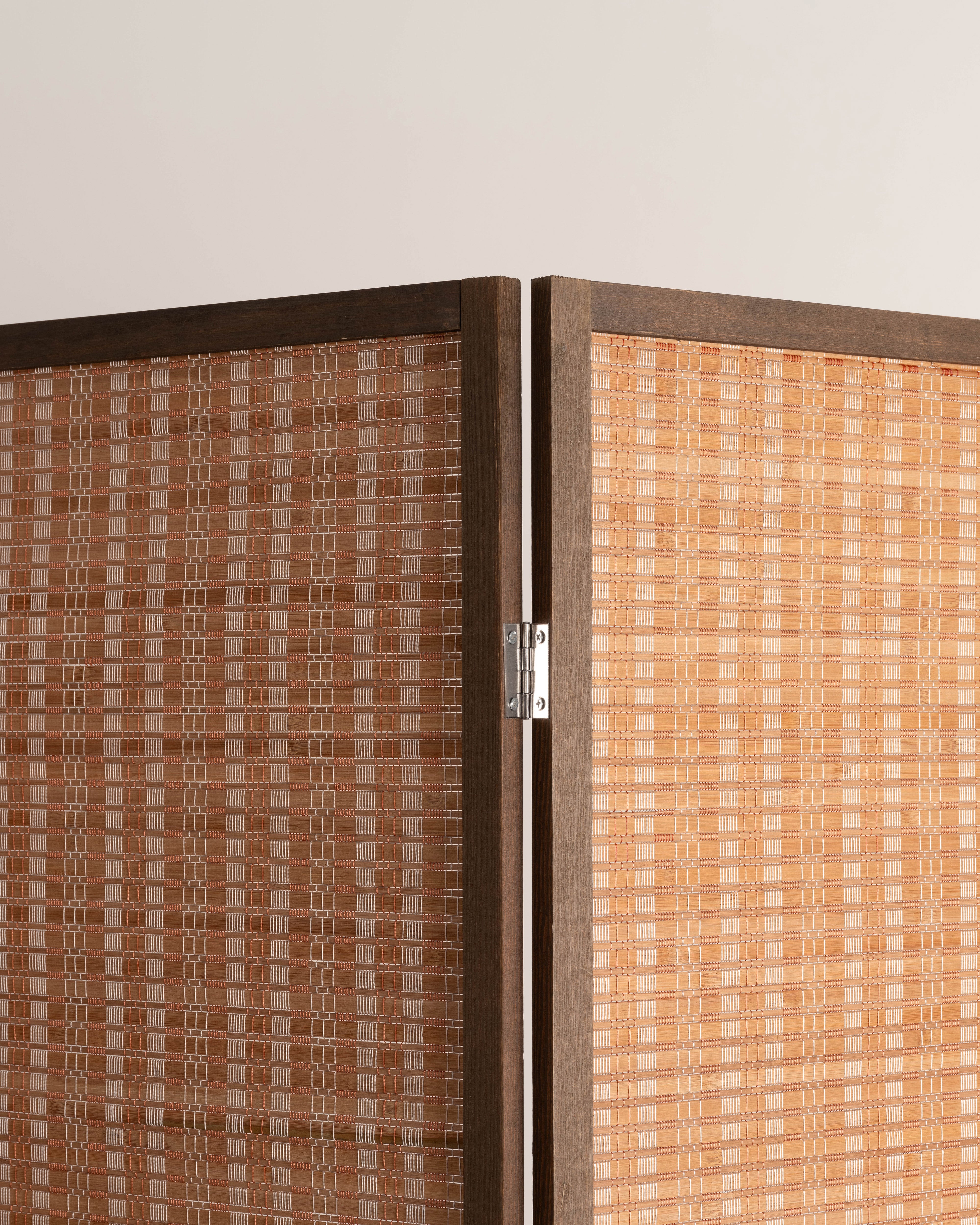 Bamboo Room Divider Folding Screen with Shelves