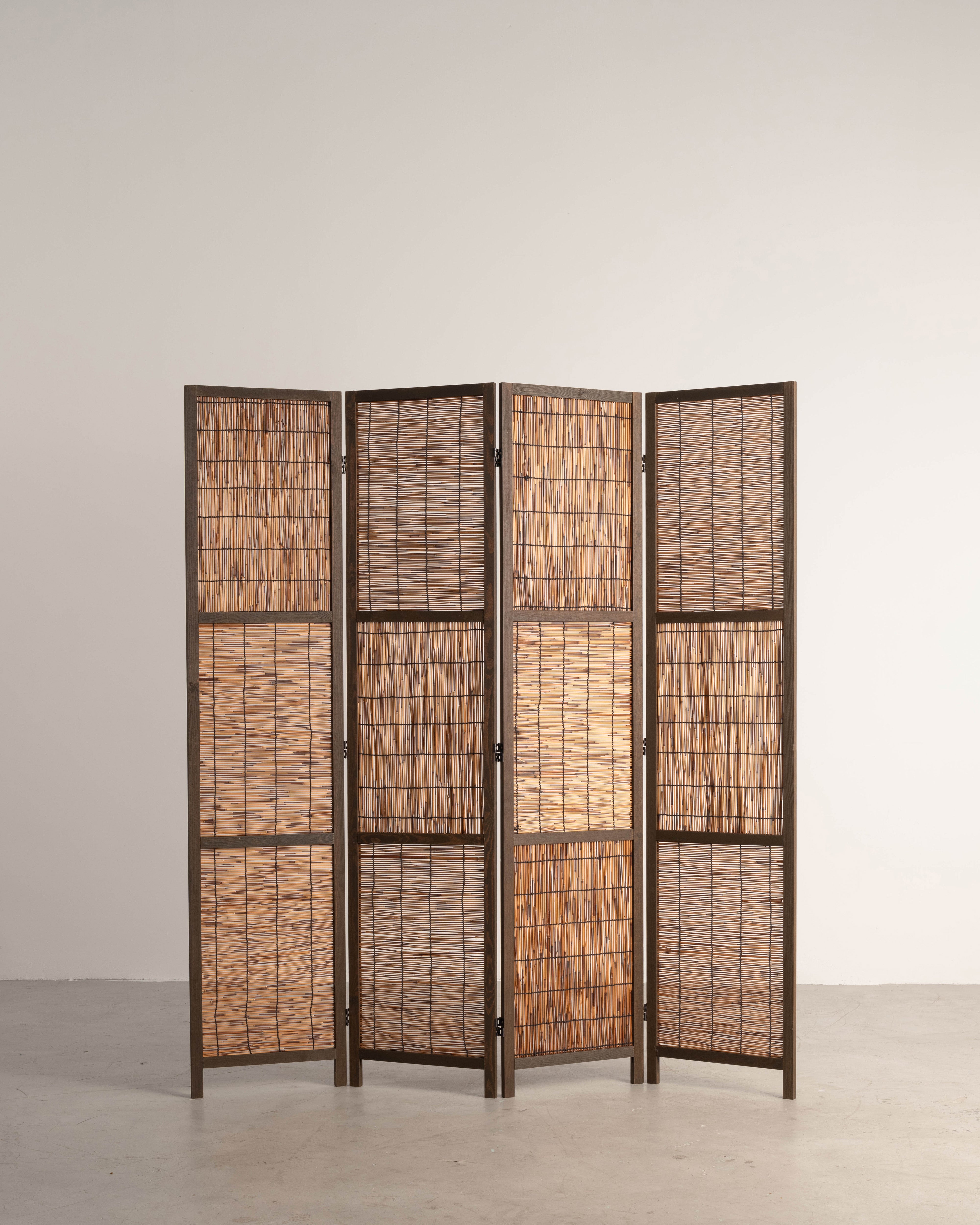 Natural Reed Room Divider Folding Screens