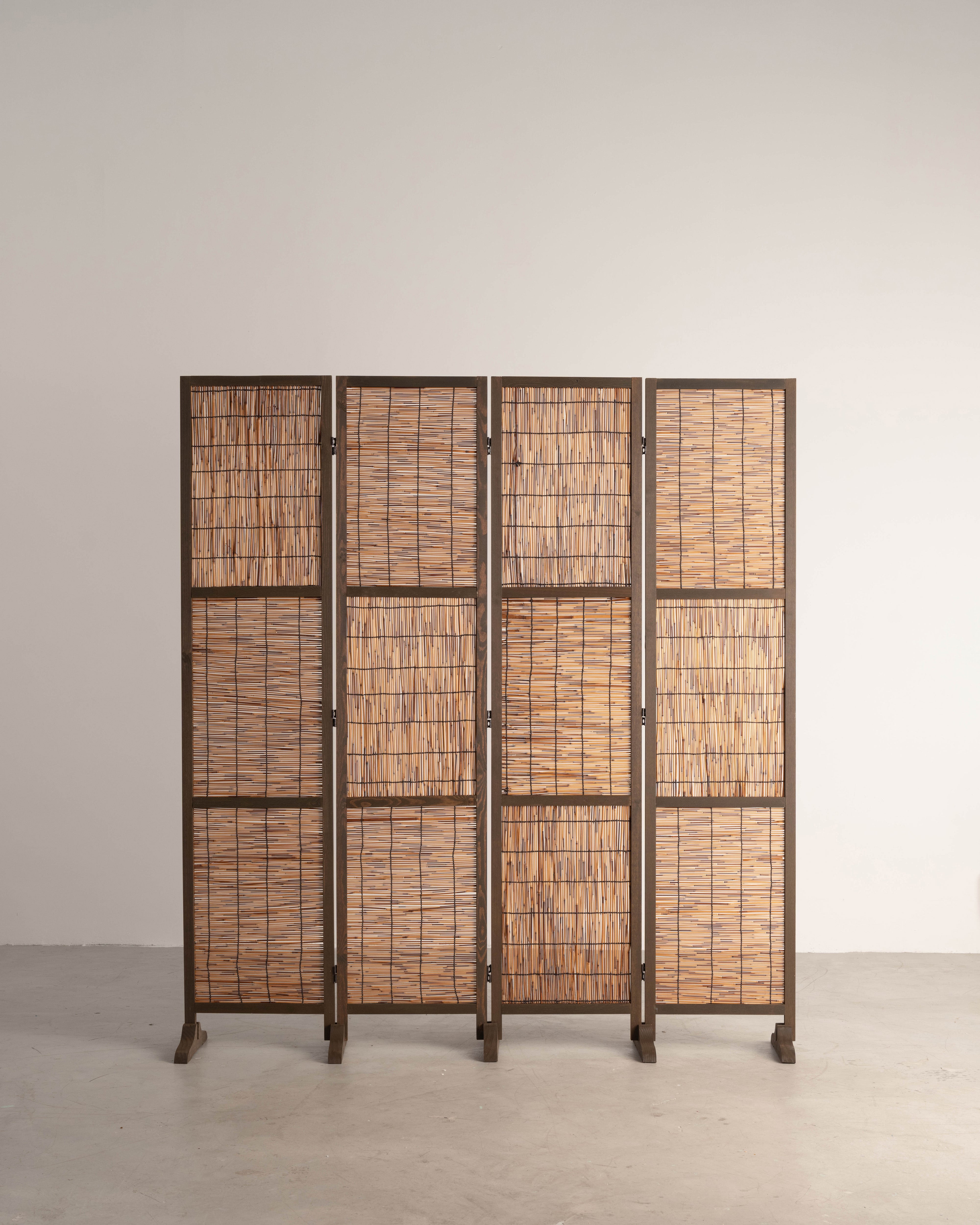 Natural Reed Room Divider Folding Screens