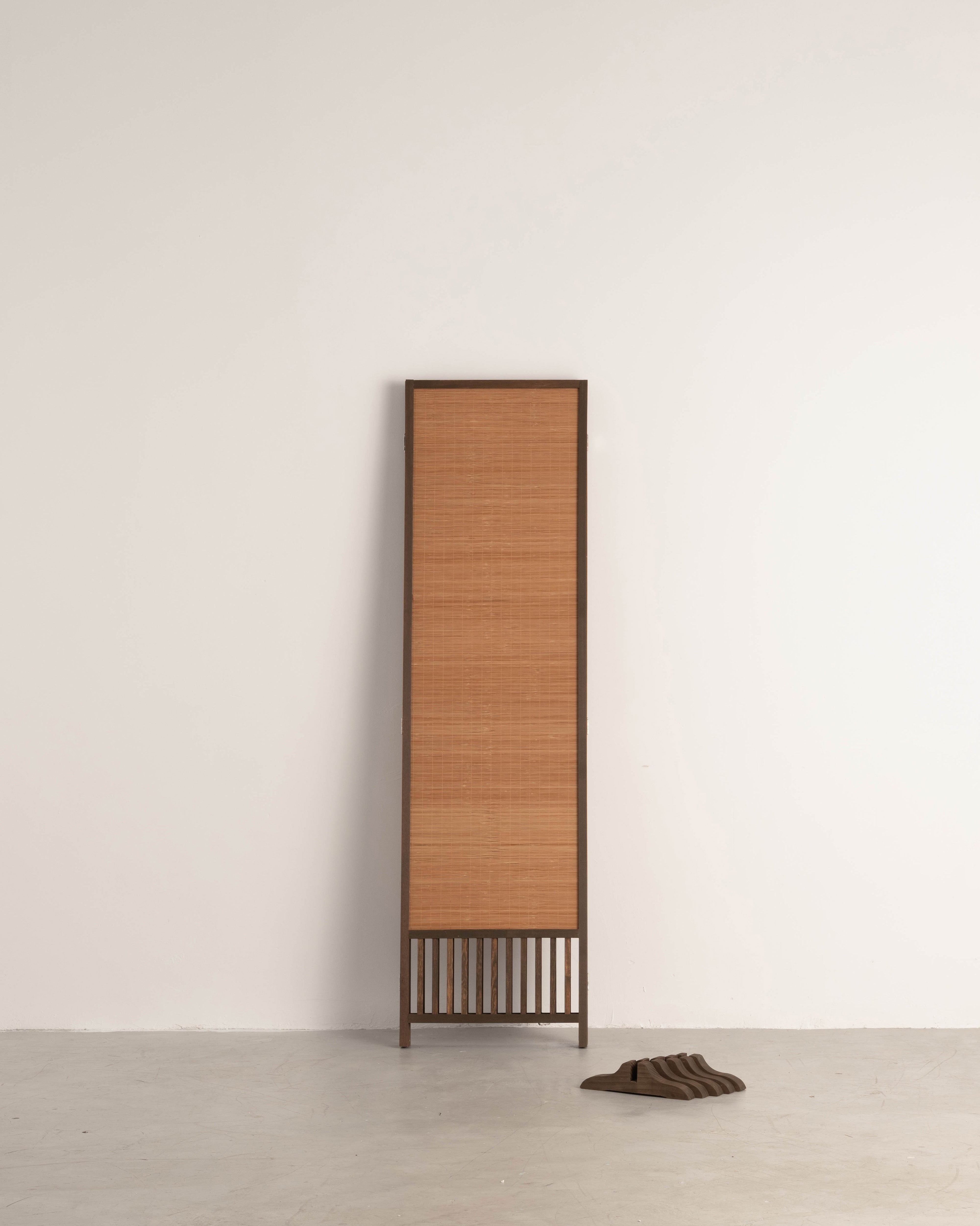 Bamboo Room Divider Folding Screen with Fence Bottom