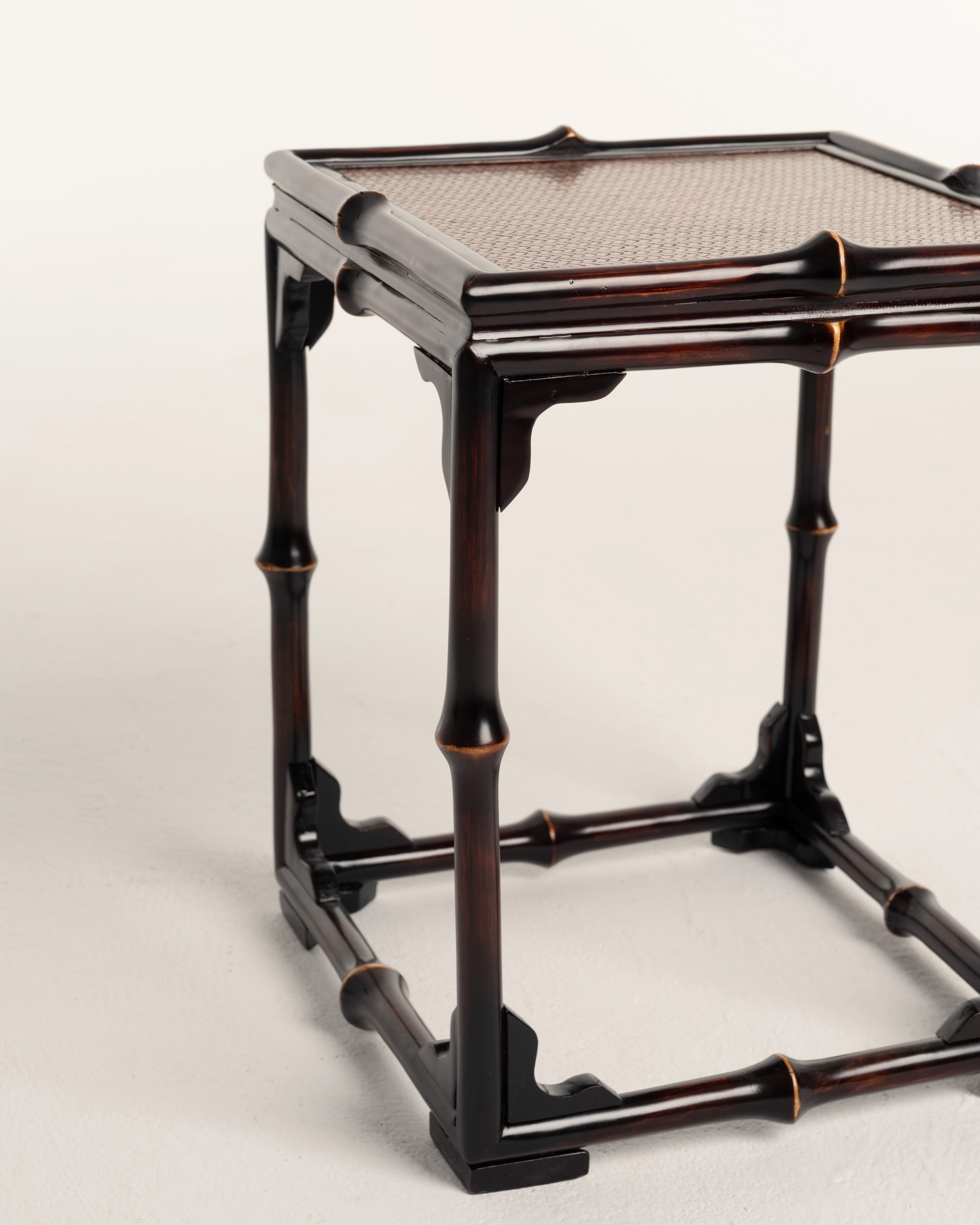 Bamboo Low Rectangular Stool