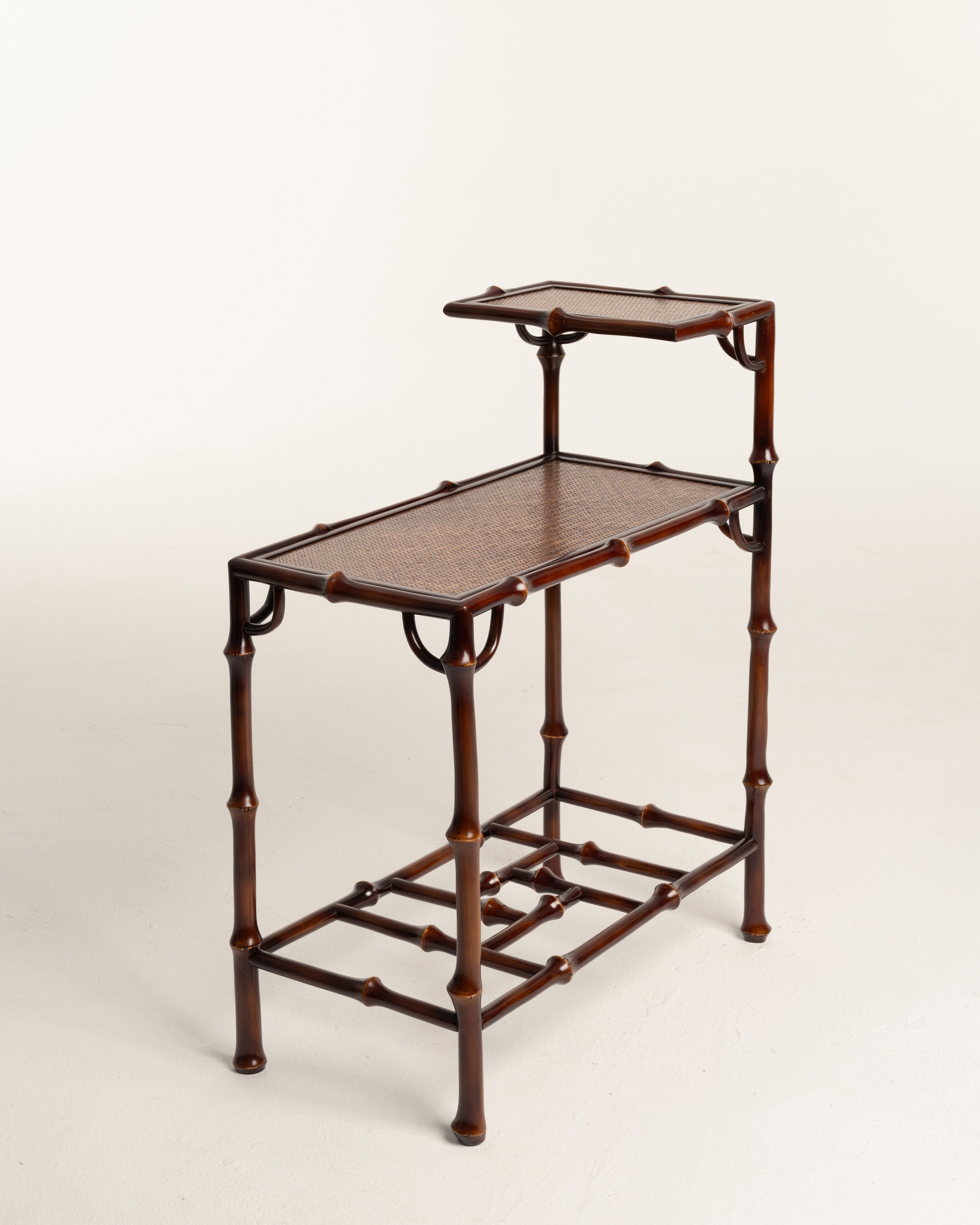 Two-Tier Bamboo Console Table