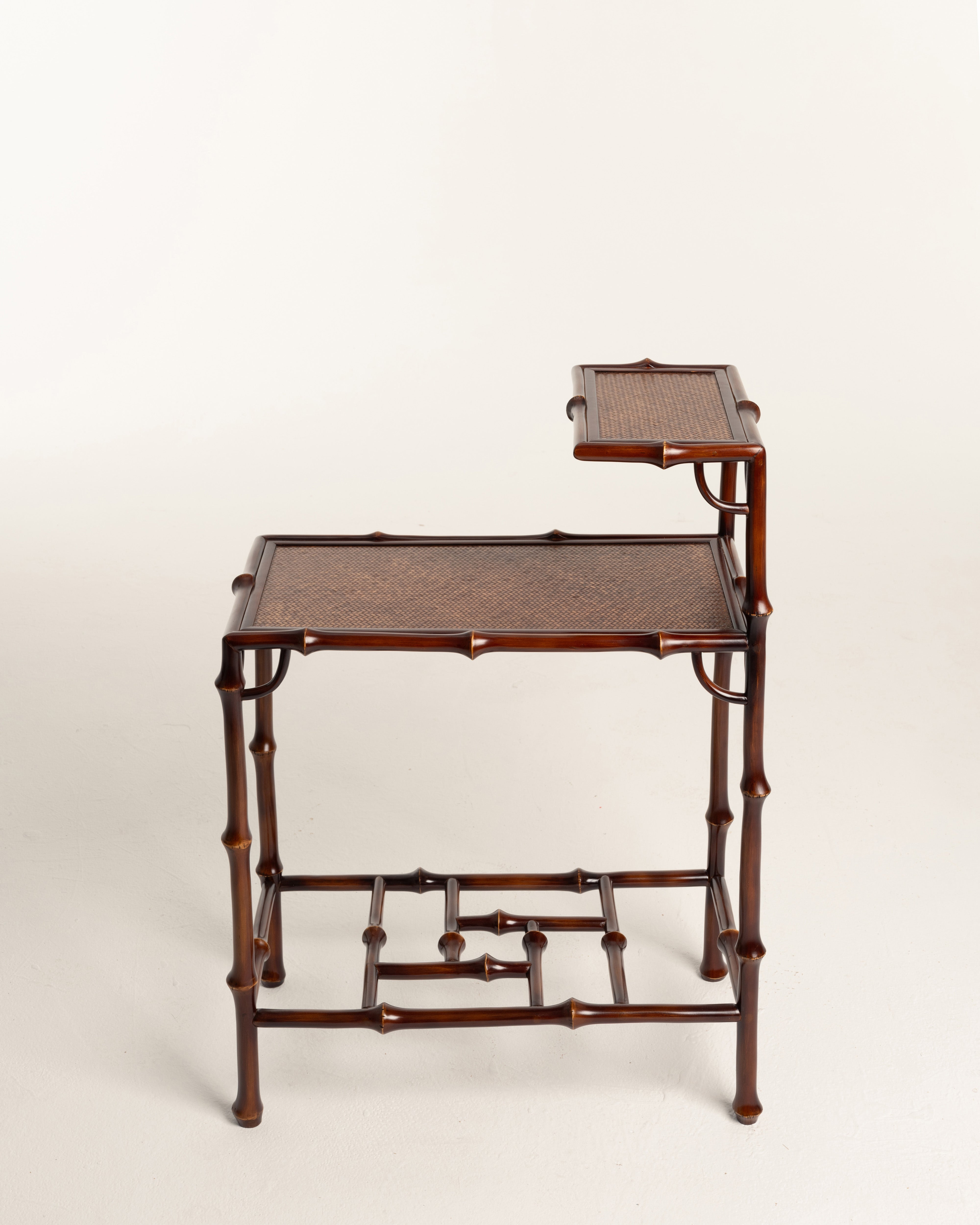 Two-Tier Bamboo Console Table