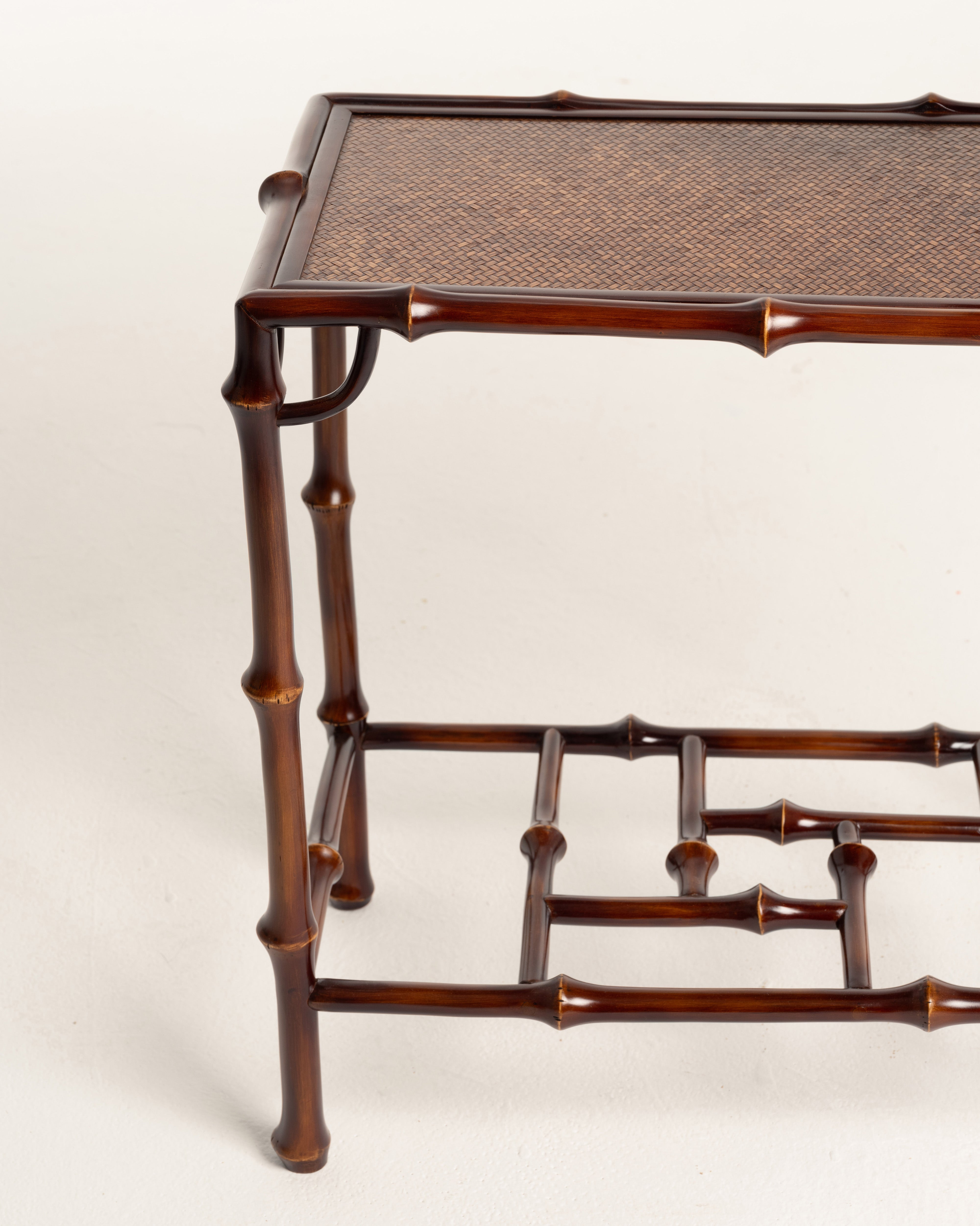 Two-Tier Bamboo Console Table