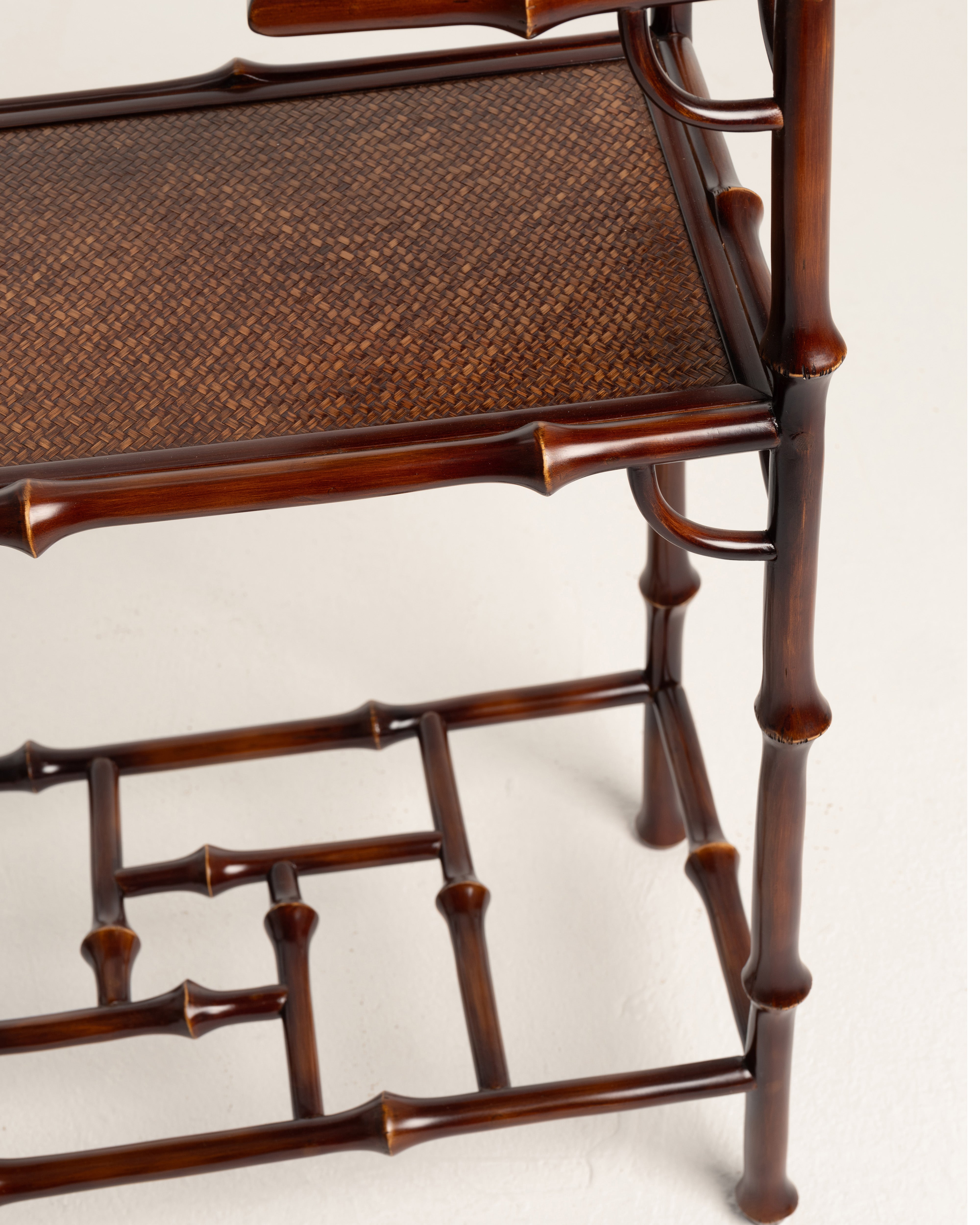 Two-Tier Bamboo Console Table