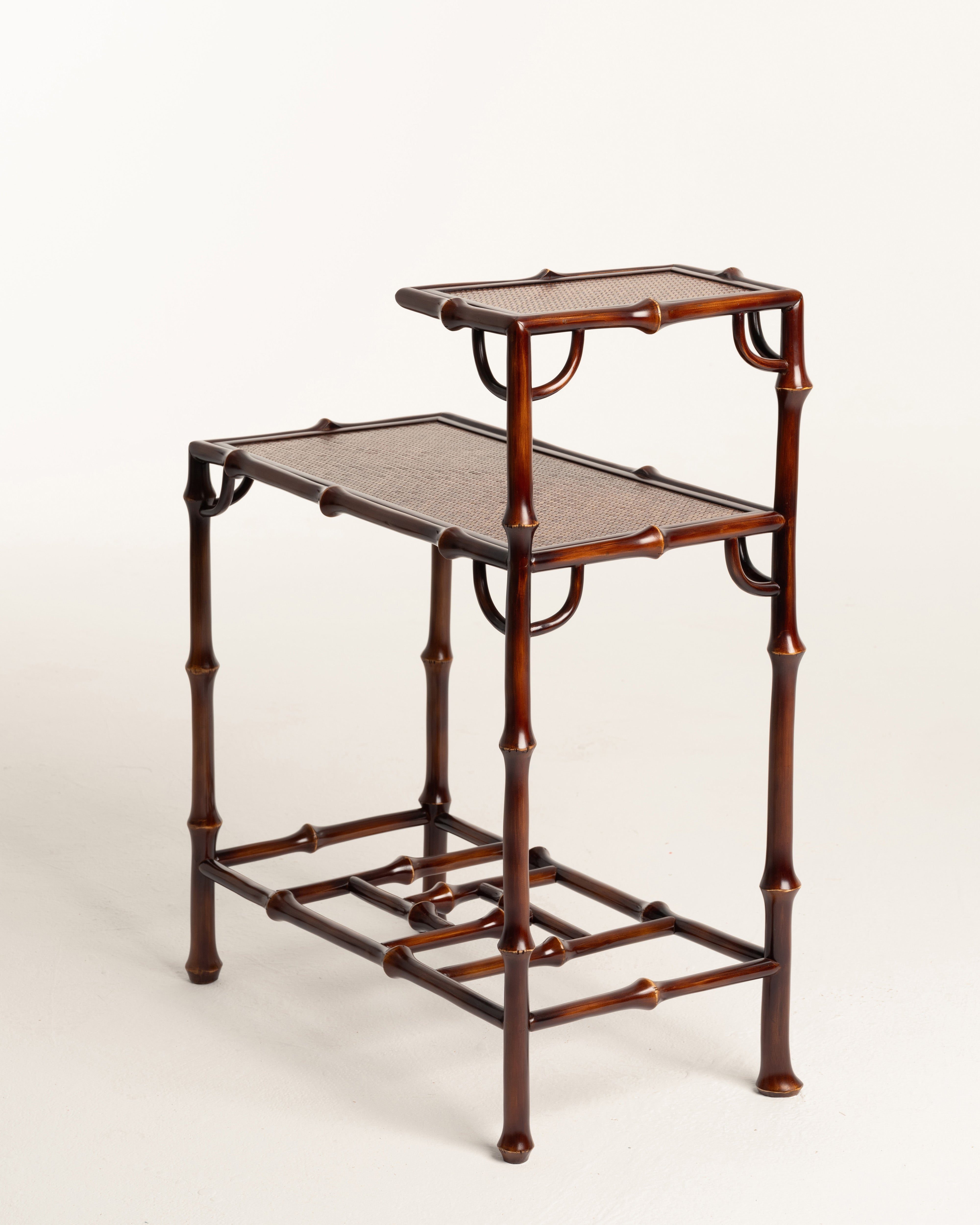 Two-Tier Bamboo Console Table