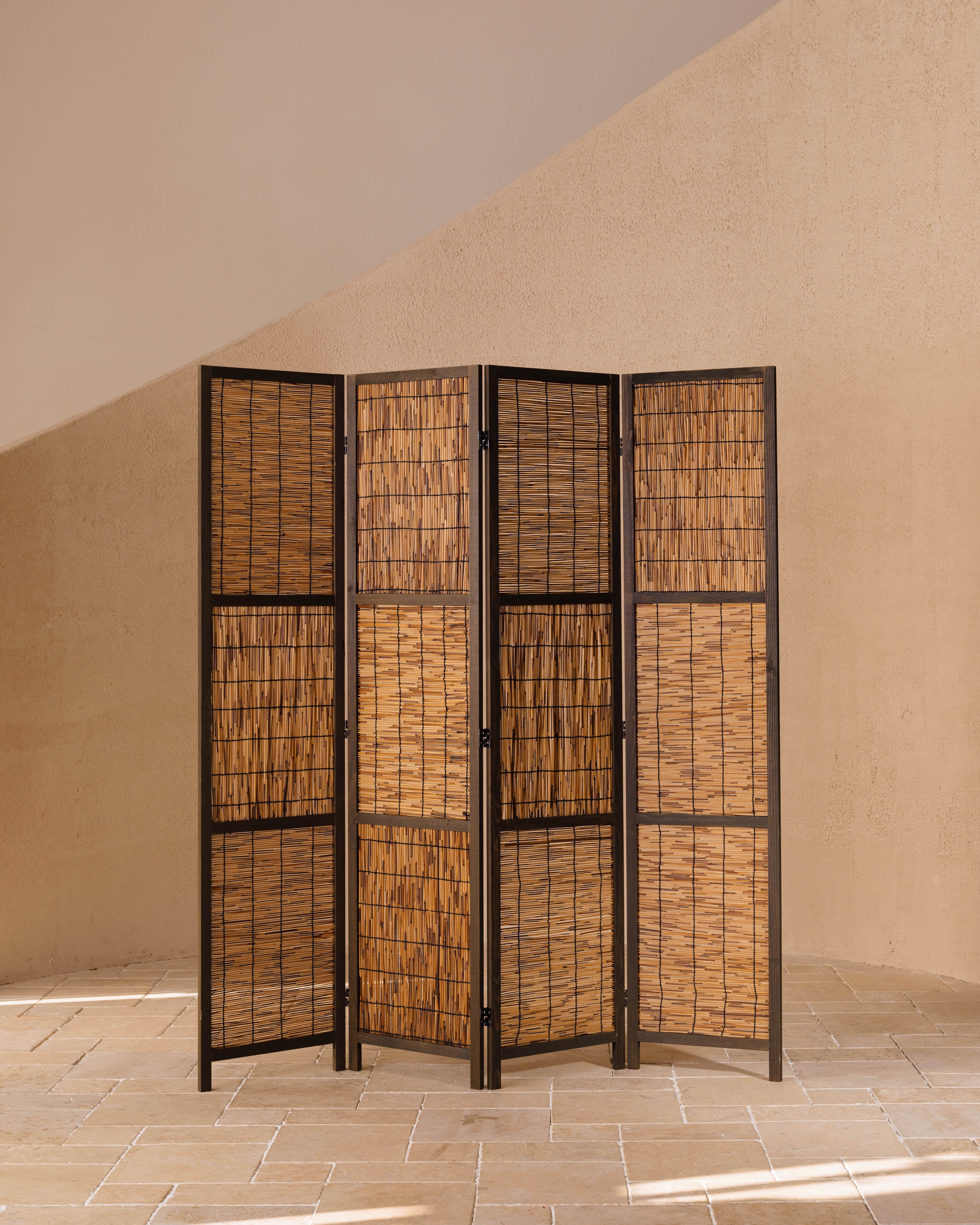 Natural Reed Room Divider Folding Screens