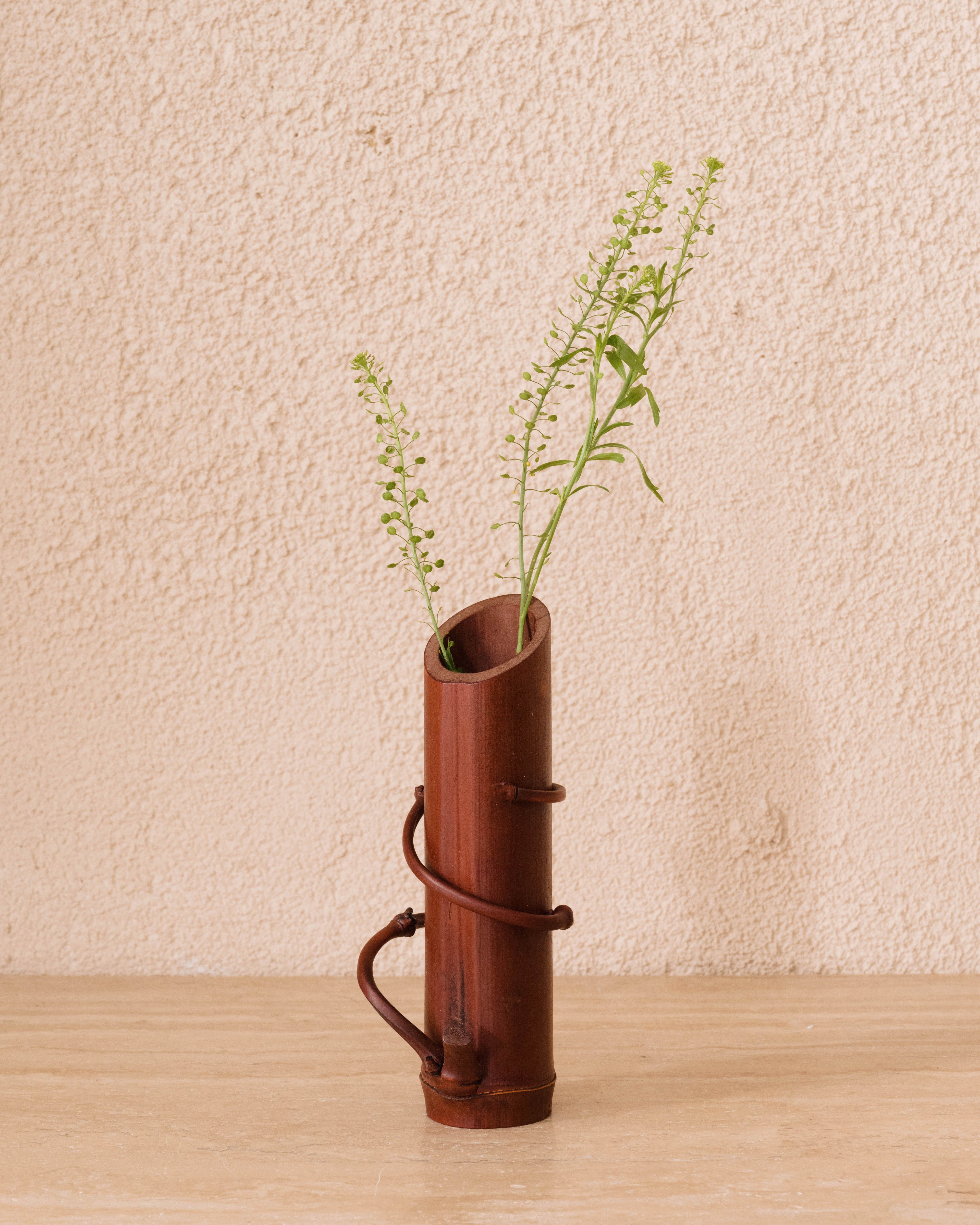 Swirl Pattern Bamboo Plant Vase