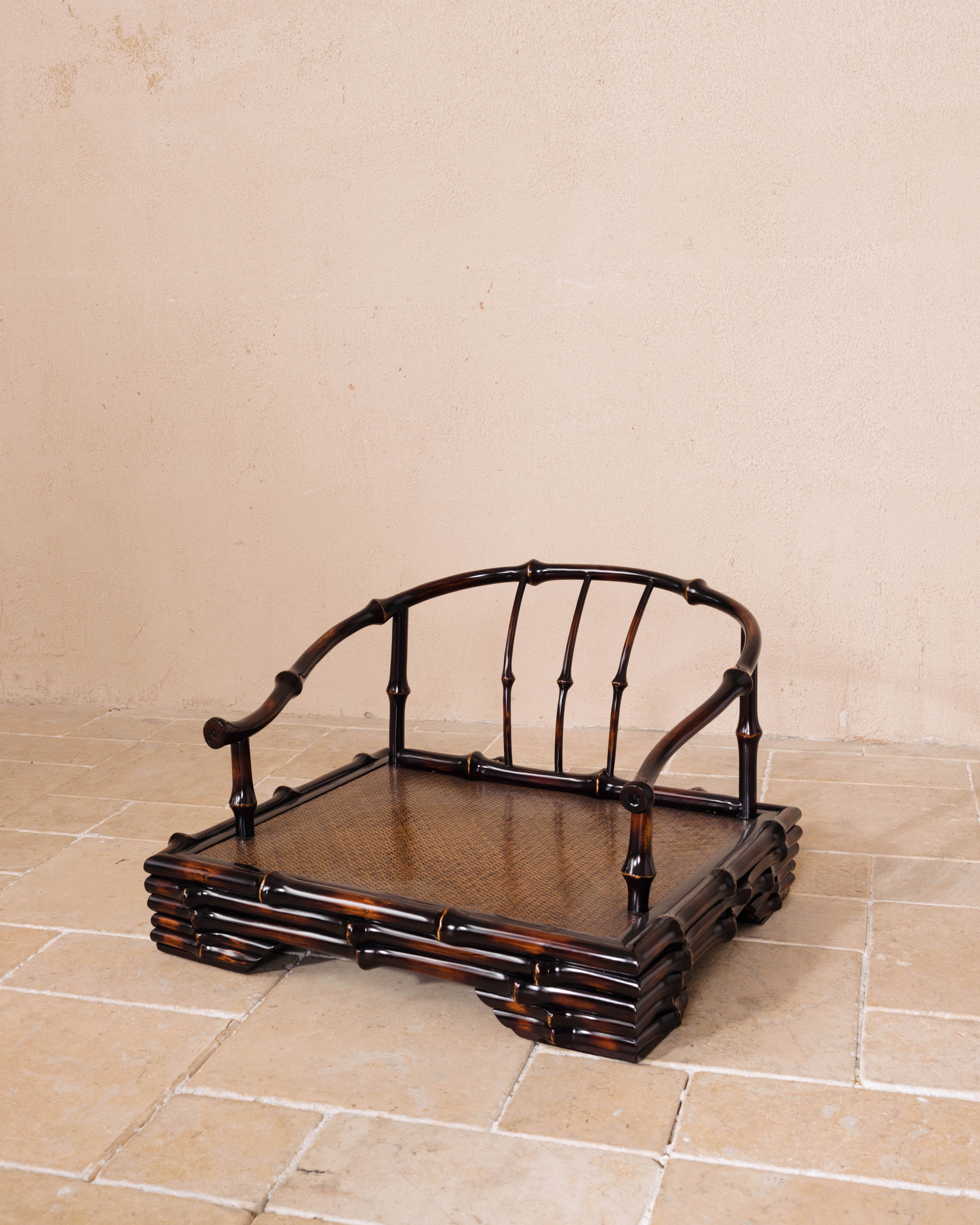 Bamboo Legless Zen Tatami Floor Chair with Armrest