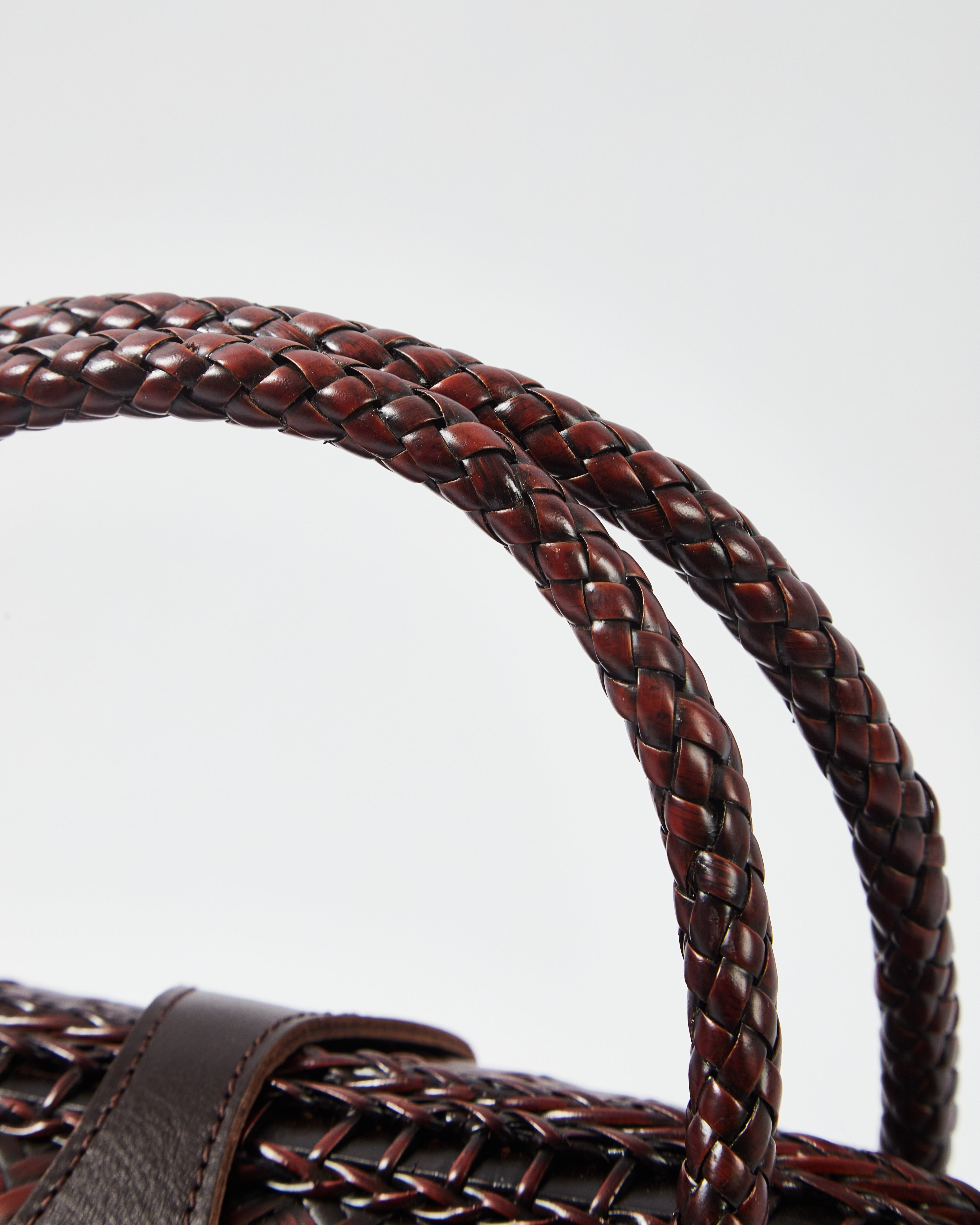 Woven Bamboo Handbag with Rattan Handle