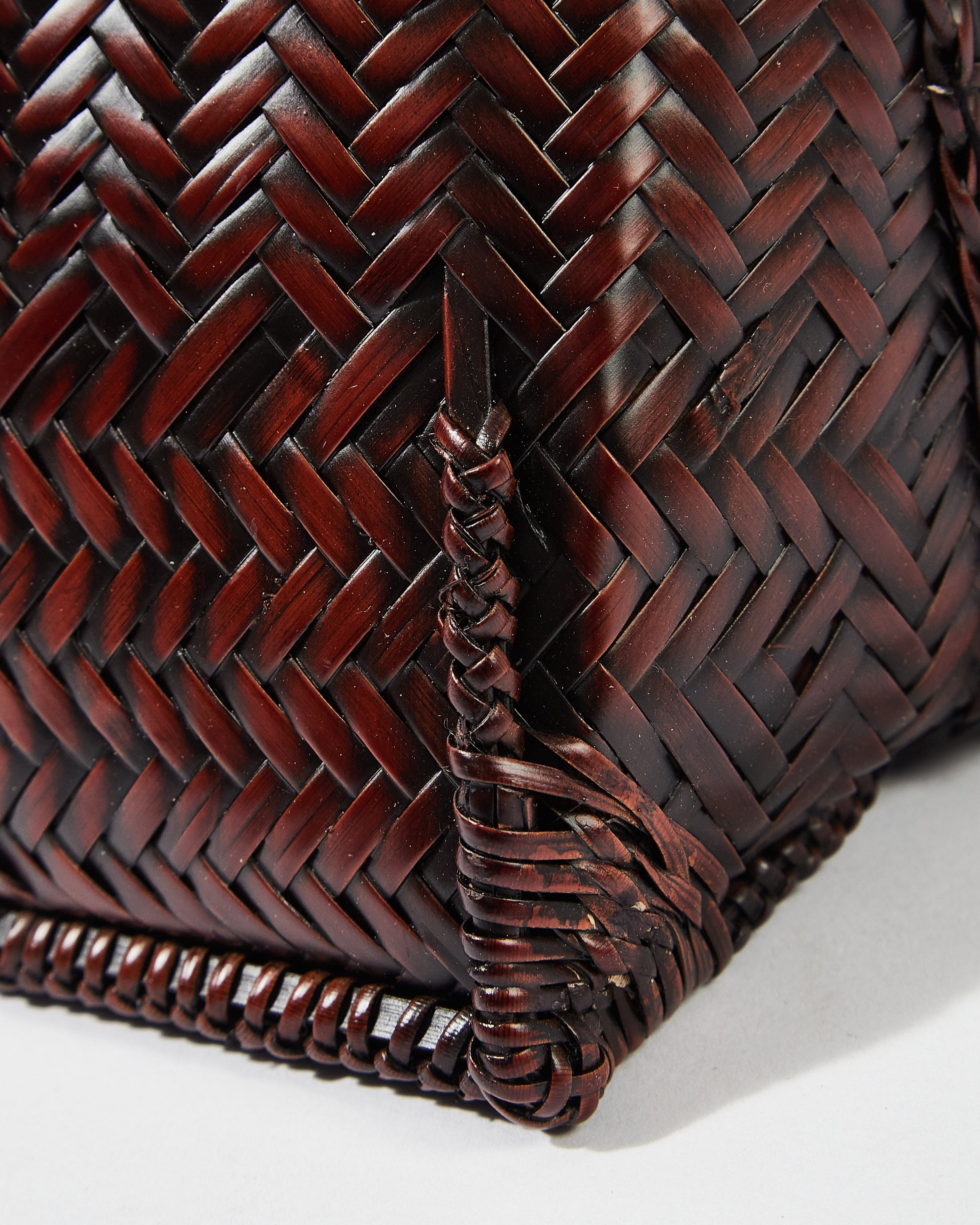 Woven Bamboo Handbag with Rattan Handle