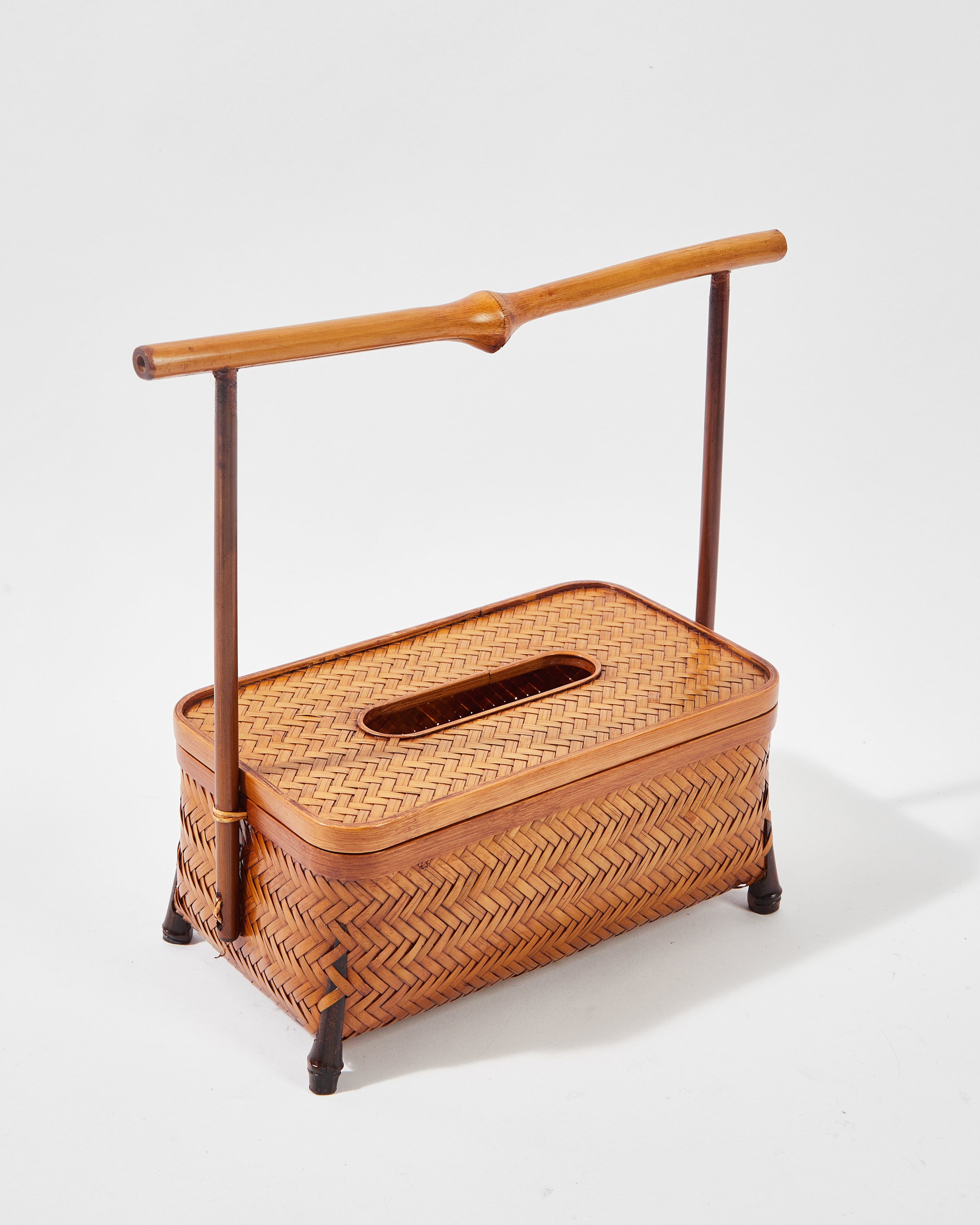 Bamboo Handle Tissue Box