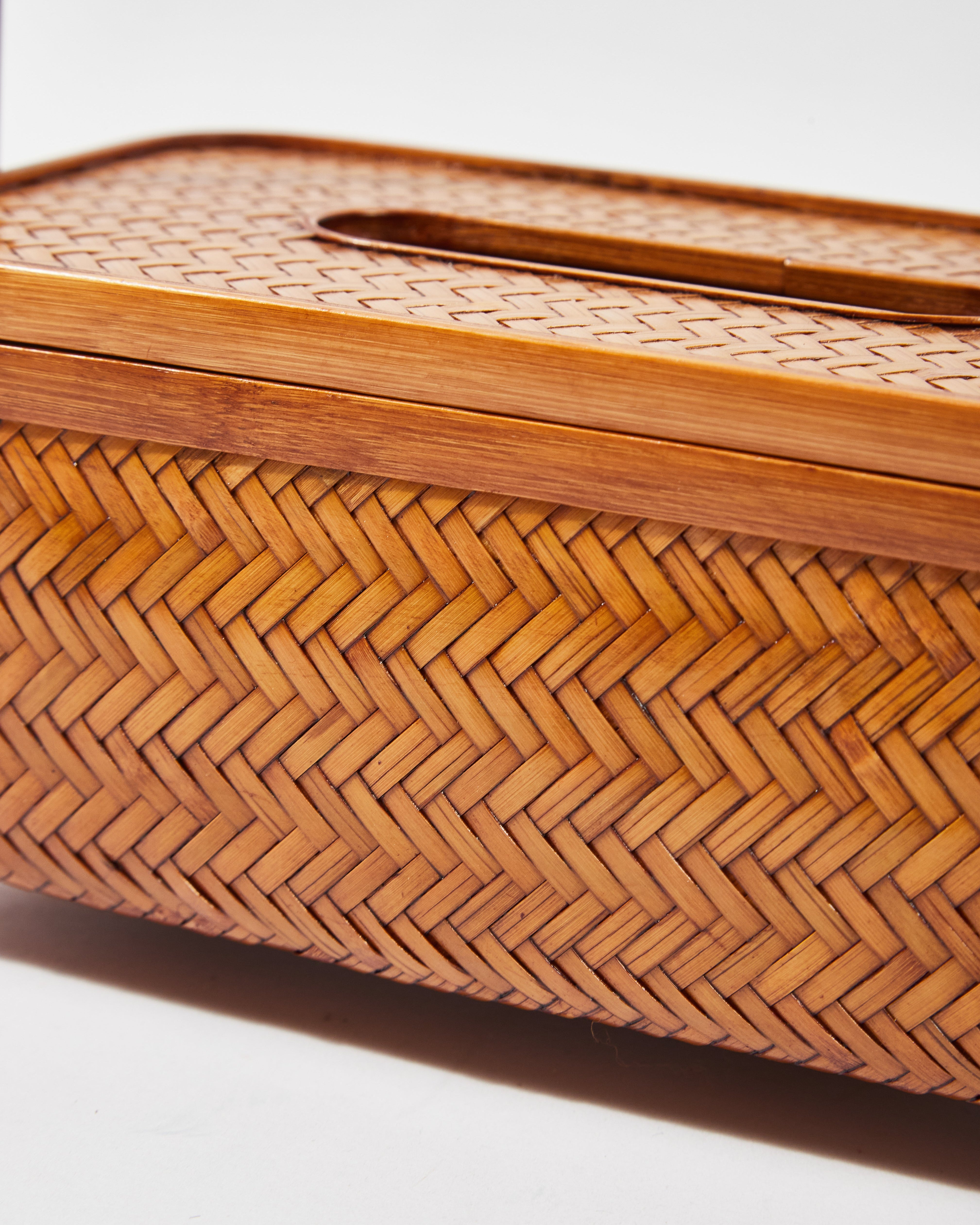 Bamboo Handle Tissue Box