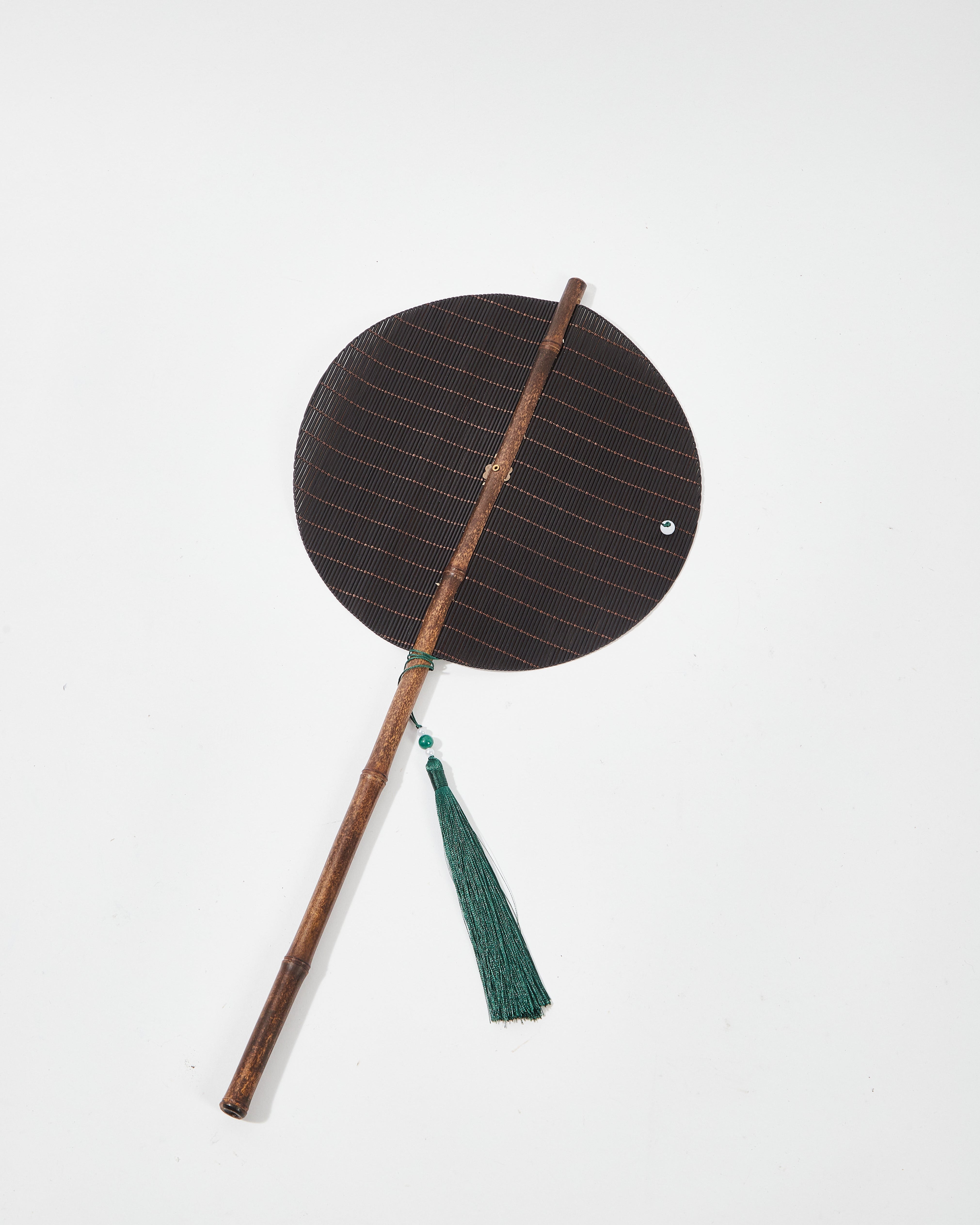 Charcoal Foldable Bamboo Decorative Fan