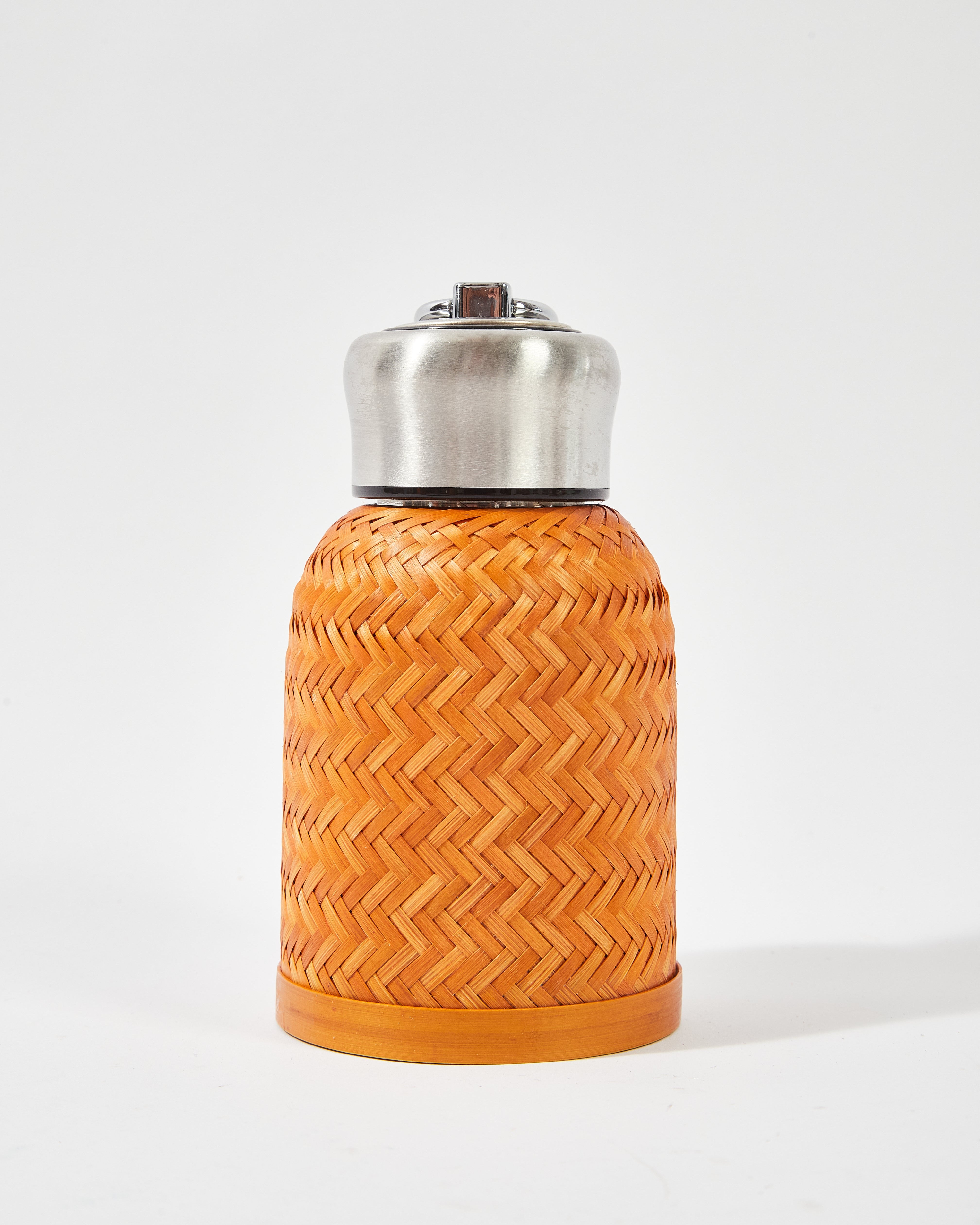 Roasted Bamboo Woven Stainless Steel Insulated Travel Mug