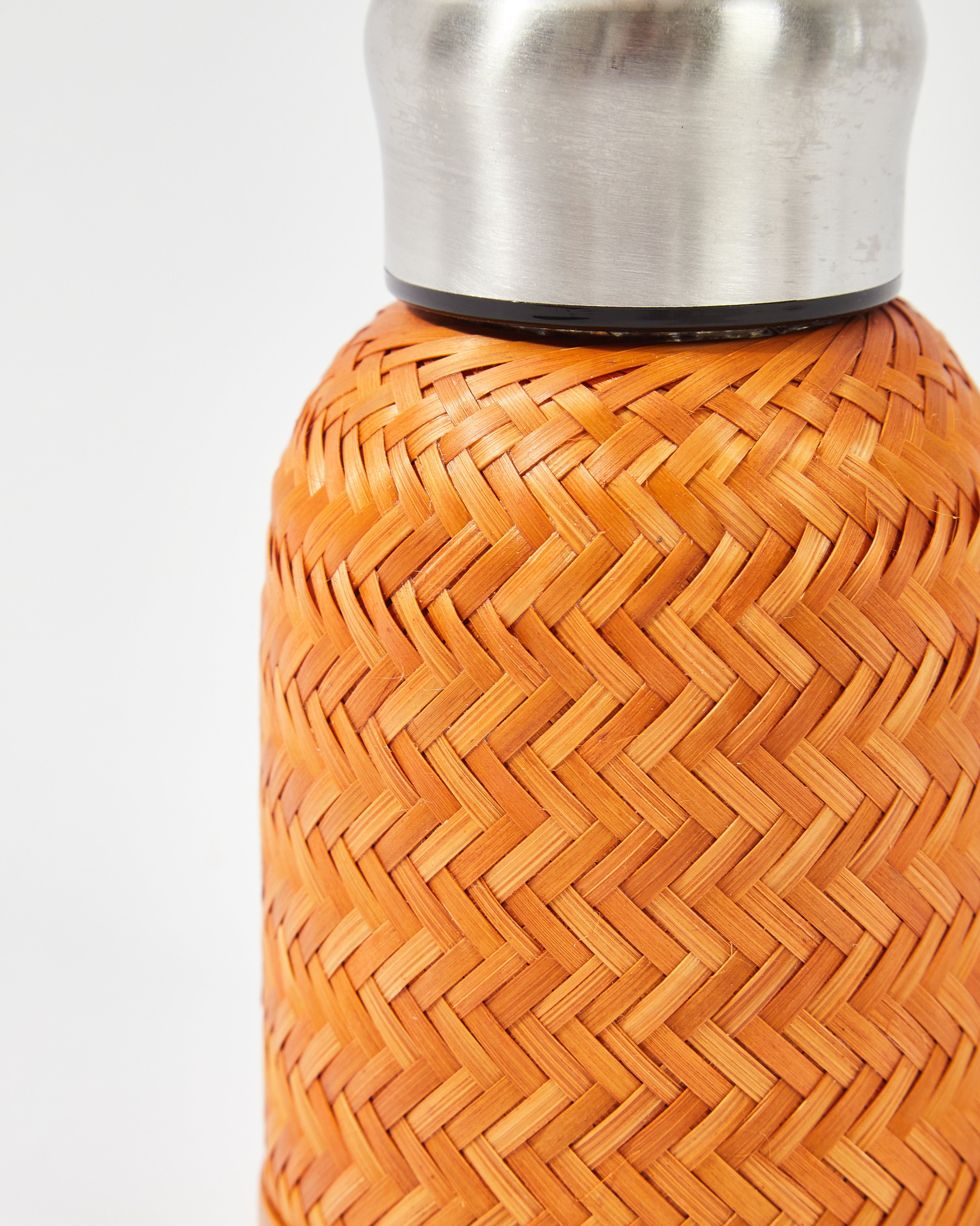 Roasted Bamboo Woven Stainless Steel Insulated Travel Mug